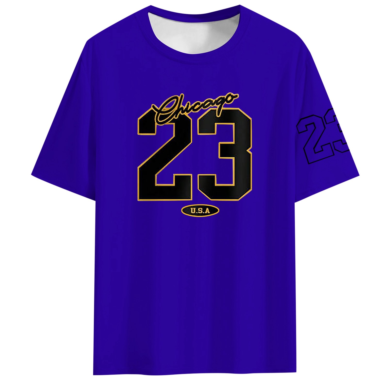 thumbnail image 2 of Camiseta personalizada con estampado alfanumérico para hombre - Cuello redondo y manga corta - Mezcla de algodón, nombre/número personalizado para regalos únicos, 2 of 7